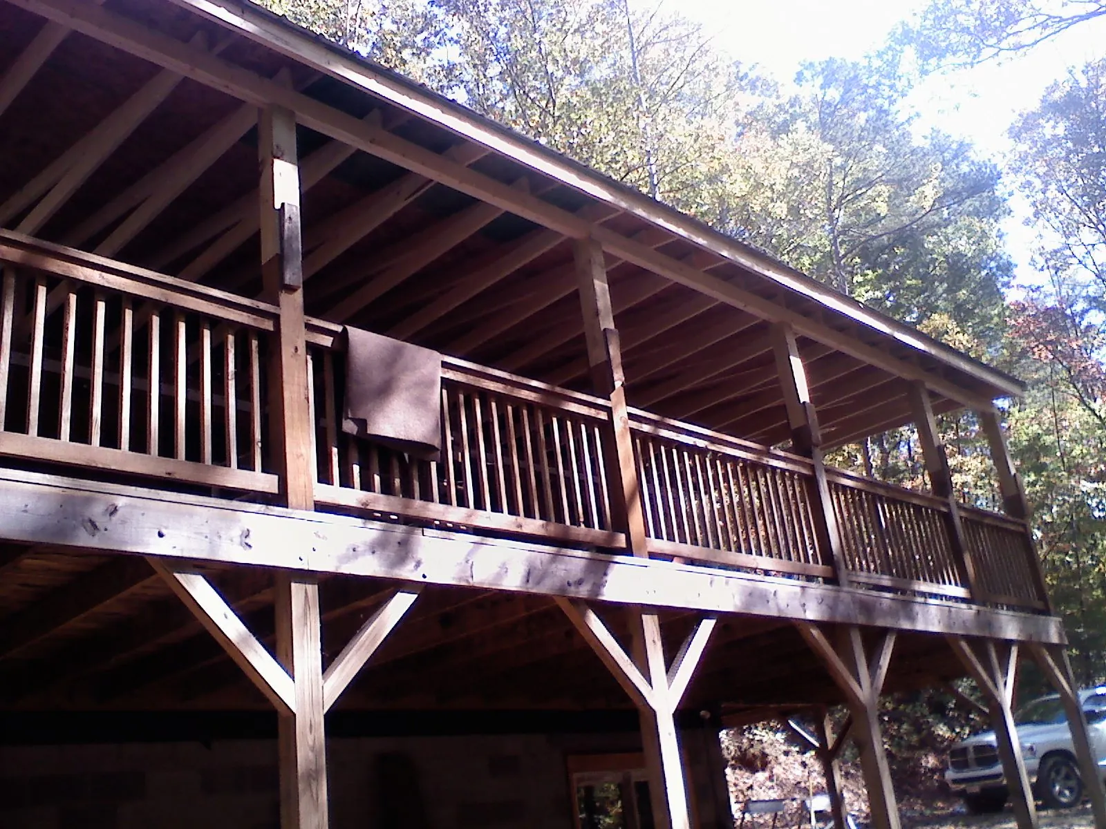 Timber framing under a new elevated porch and deck — Roof Leak Repair in Kaplan by Roofing Brothers